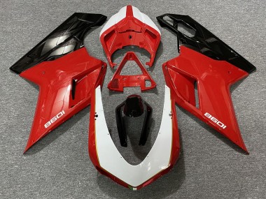 Black Red White 2007-2014 Ducati 848 1098 1198 Fairings