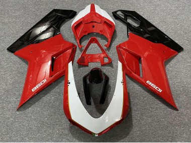 Black Red White 2007-2014 Ducati 848 1098 1198 Fairings