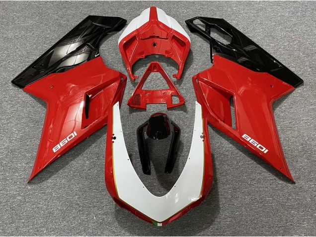 Black Red White 2007-2014 Ducati 848 1098 1198 Fairings Black Red White 2007-2014 Ducati 848 1098 1198 Fairings