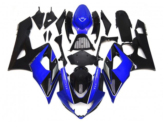 Black and Blue Gloss with silver 2005-2006 GSXR 1000 Fairings