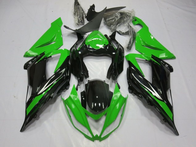 Black and Green 2013-2018 ZX6R Fairings