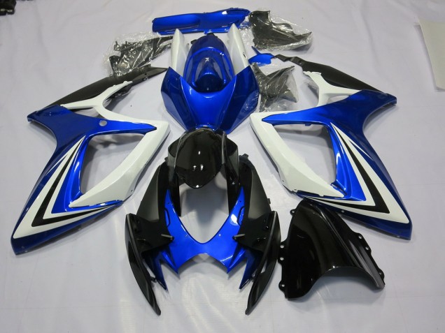 Blue Black and White 2006-2007 GSXR 600-750 Fairings