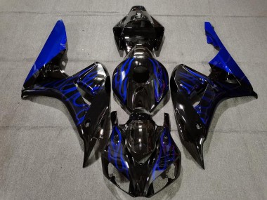 Gloss Black Blue Flame 2006-2007 CBR1000RR Fairings