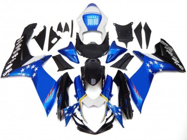 Blue Style With Red Stars 2011-2024 GSXR 600-750 Fairings