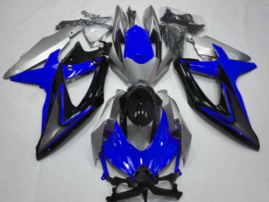 Blue and Silver 2008-2010 GSXR 600-750 Fairings