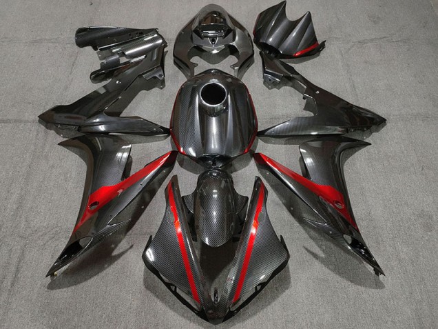 Carbon Fiber Style w Red 2004-2006 R1 Fairings