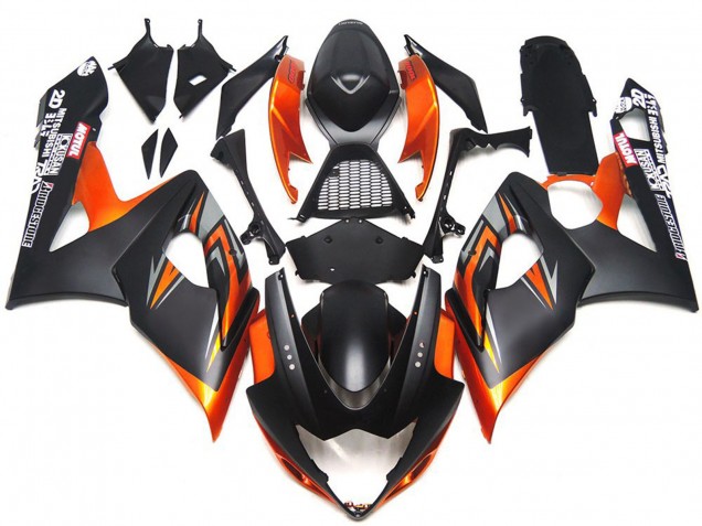 Custom Matte and Gloss Black and Orange 2005-2006 GSXR 1000 Fairings Custom Matte and Gloss Black and Orange 2005-2006 GSXR 1000 Fairings