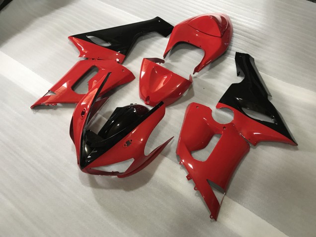 Custom Red and Black 2005-2006 ZX6R Fairings Custom Red and Black 2005-2006 ZX6R Fairings