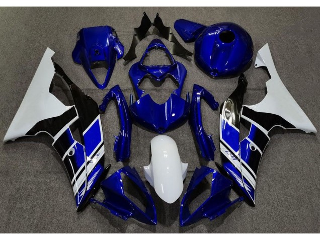 Dark Blue and White Custom 2008-2016 R6 Fairings
