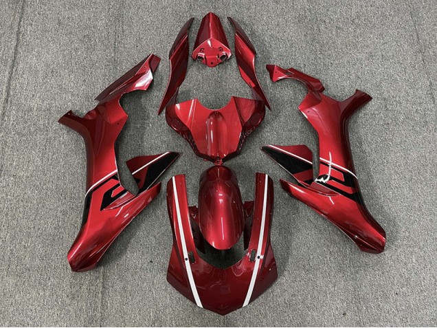Deep Red & Black and White Accents 2015-2019 R1 Fairings