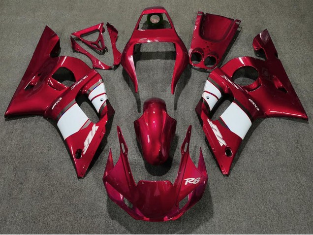 Deep Red & White 1998-2002 R6 Fairings Deep Red & White 1998-2002 R6 Fairings