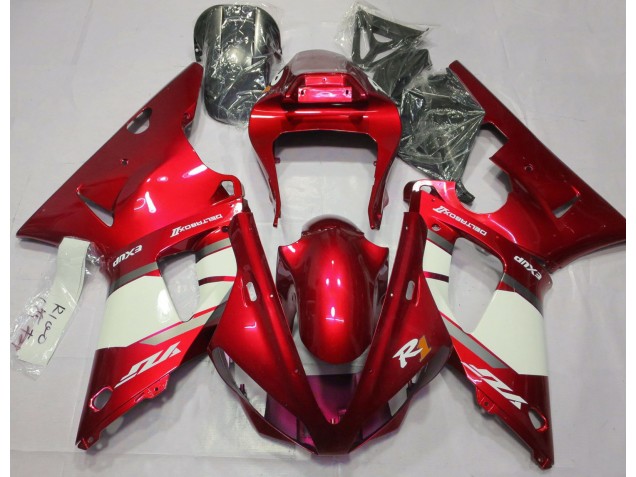 Fire Red & White 2000-2001 R1 Fairings