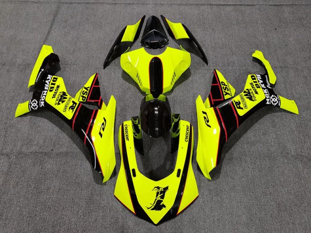Floro Yellow and Black 2015-2019 R1 Fairings
