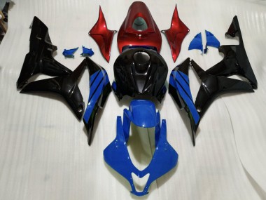 Gloss Black & Blue and Red Accents 2007-2008 CBR600RR Fairings