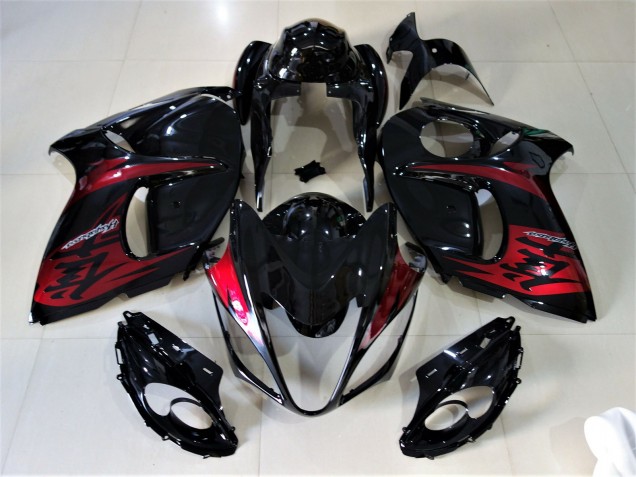 Gloss Black & Candy Red 2008-2020 GSXR 1300 Hayabusa Fairings