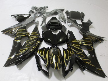 Gloss Black & Flame 2008-2016 R6 Fairings
