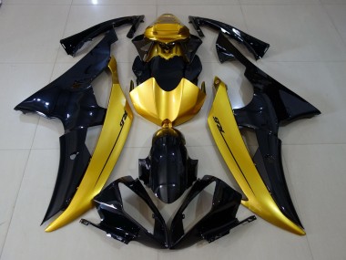 Gloss Black & Gold 2008-2016 R6 Fairings