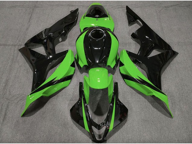 Gloss Black & Green 2007-2008 CBR600RR Fairings