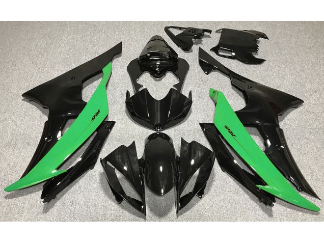 Gloss Black & Green 2008-2016 R6 Fairings
