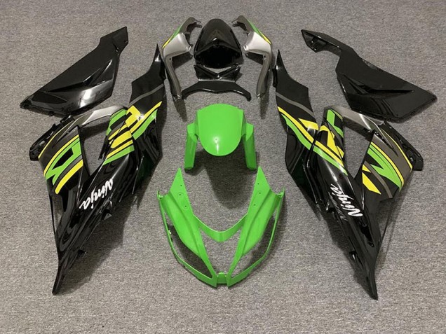 Gloss Black & Green Racing 2013-2018 ZX6R Fairings