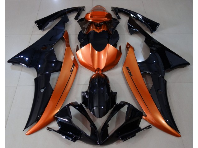 Gloss Black & Light Orange 2008-2016 R6 Fairings