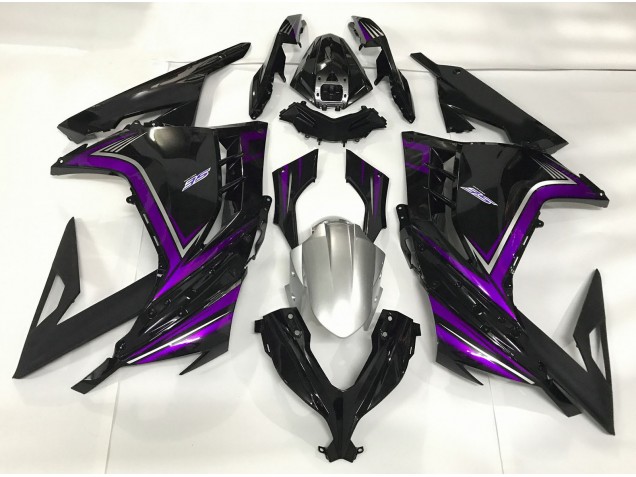 Gloss Black & Purple 2013-2018 Ninja 300 Fairings