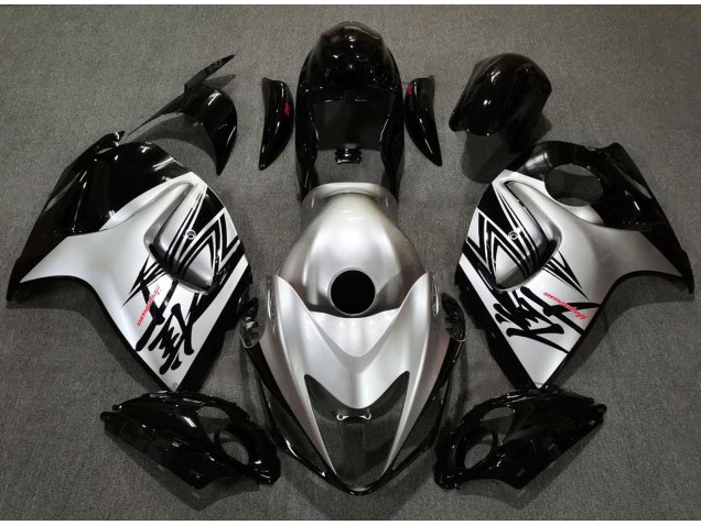 Gloss Black & Silver Design 2008-2020 GSXR 1300 Hayabusa Fairings
