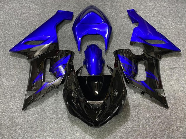 Gloss Black and Blue 2005-2006 ZX6R Fairings Gloss Black and Blue 2005-2006 ZX6R Fairings