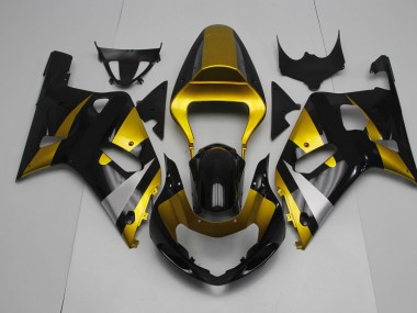 Gloss Black and Gold 2001-2003 GSXR 600-750 Fairings