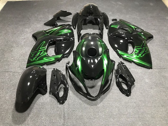 Gloss Black and Green 2008-2020 GSXR 1300 Hayabusa Fairings