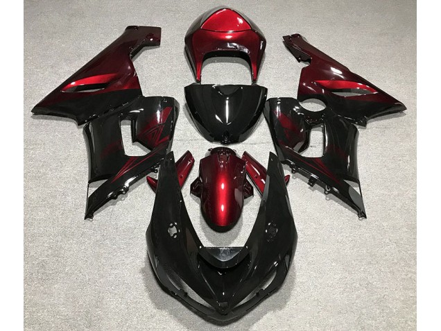 Gloss Black and Red 2005-2006 ZX6R Fairings Gloss Black and Red 2005-2006 ZX6R Fairings