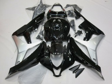 Gloss Black and Silver 2007-2008 CBR600RR Fairings