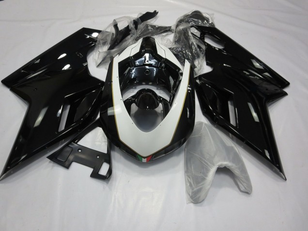 Gloss Black and White 2007-2014 Ducati 848 1098 1198 Fairings Gloss Black and White 2007-2014 Ducati 848 1098 1198 Fairings