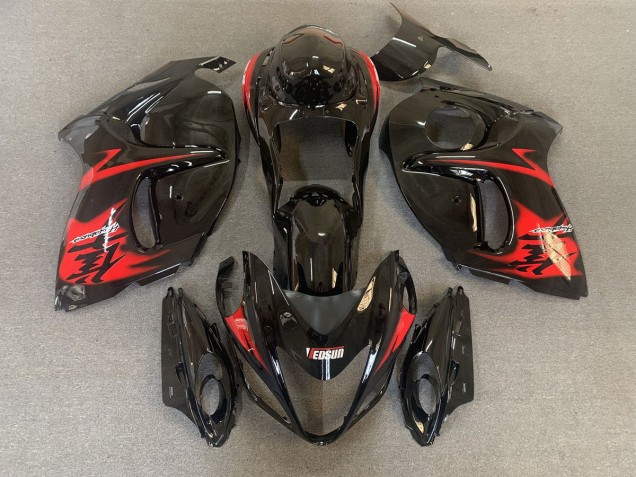 Gloss Black with Red Logos 2008-2020 GSXR 1300 Hayabusa Fairings