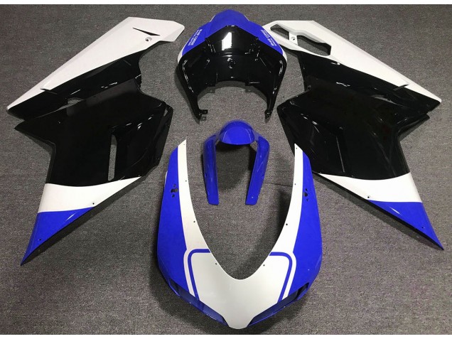 Gloss Blue White and Black 2007-2014 Ducati 848 1098 1198 Fairings Gloss Blue White and Black 2007-2014 Ducati 848 1098 1198 Fairings