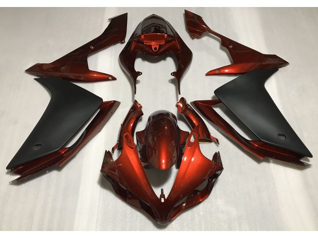 Gloss Dark Orange & Black 2007-2008 R1 Fairings