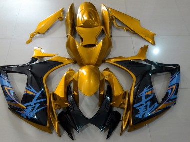Gloss Gold & Black 2006-2007 GSXR 600-750 Fairings