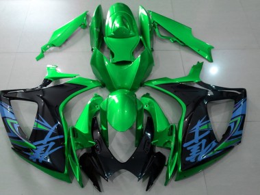 Gloss Green & Black 2006-2007 GSXR 600-750 Fairings
