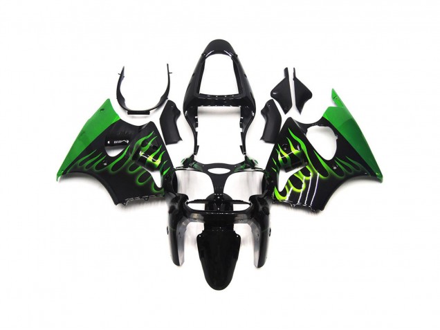 Gloss Green Flame Plain 2000-2002 ZX6R Fairings Gloss Green Flame Plain 2000-2002 ZX6R Fairings