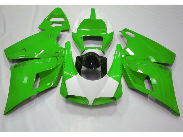 Gloss Green & White 1993-2005 Ducati 996 748 916 998 Fairings Gloss Green & White 1993-2005 Ducati 996 748 916 998 Fairings