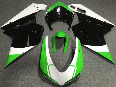 Gloss Green White and Black 2007-2014 Ducati 848 1098 1198 Fairings
