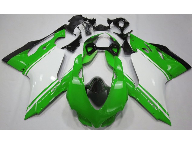 Gloss Green White and Black 2011-2014 Ducati 1199 Fairings Gloss Green White and Black 2011-2014 Ducati 1199 Fairings