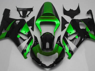 Gloss Green and Black 2001-2003 GSXR 600-750 Fairings