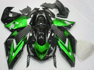 Gloss Green and Black Plain 2006-2011 ZX14R Fairings