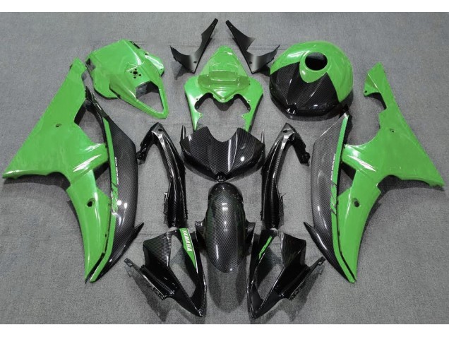 Gloss Green and Carbon 2008-2016 R6 Fairings