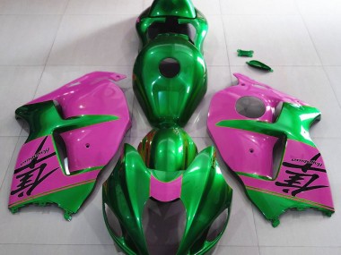 Gloss Green and Pink 1997-2007 GSXR 1300 Hayabusa Fairings