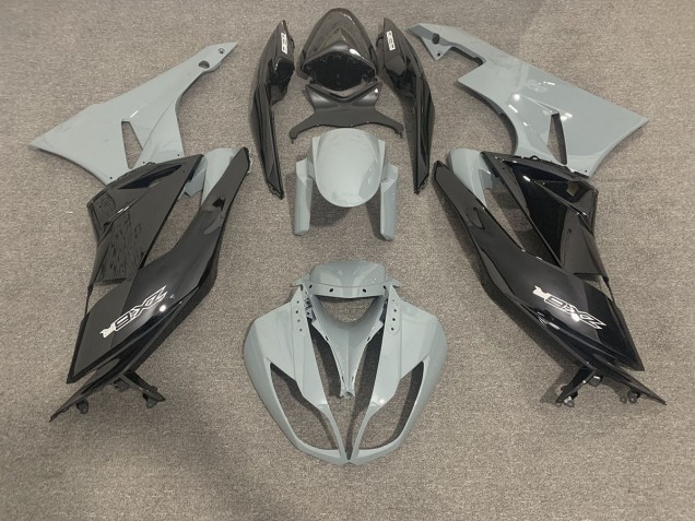 Gloss Grey and Black 2009-2012 ZX6R Fairings