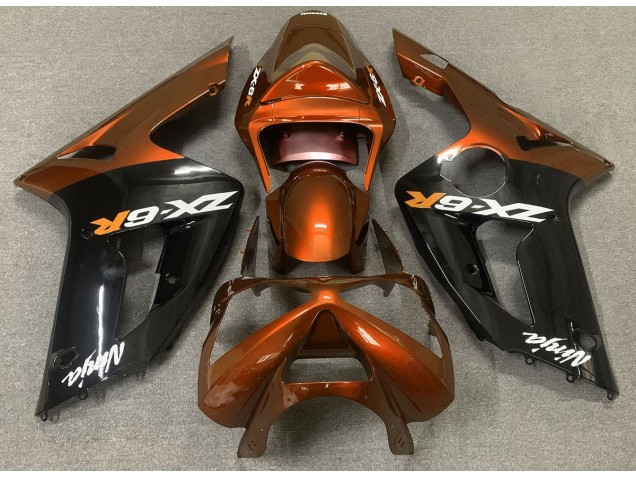 Gloss Orange and Black 2003-2004 ZX6R Fairings Gloss Orange and Black 2003-2004 ZX6R Fairings