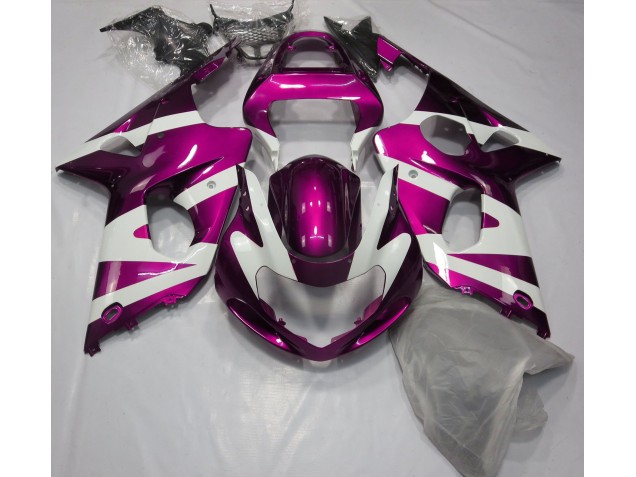 Gloss Pink & White 2000-2002 GSXR 1000 Fairings