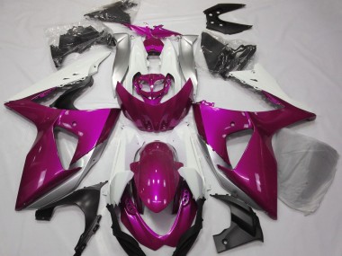 Gloss Pink & White 2009-2016 GSXR 1000 Fairings